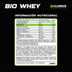 Bio Whey Protein 1 Kg Proteina Vitaminas Minerales Biologics en internet