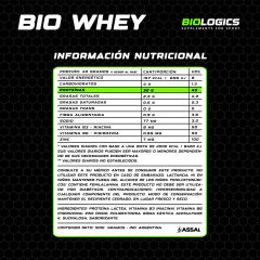 Bio Whey Protein 1 Kg Proteina Vitaminas Minerales Biologics en internet