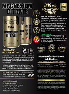 Citrato De Magnesio 180 Vegetal Caps Gold Nutrition Sin Tacc - tienda online