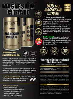 Citrato De Magnesio 60 Vegetal Caps Gold Nutrition Sin Tacc en internet