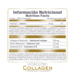 Colágeno Hidrolizado Con acido Hialuronico Y Q10 60 Tab Age Biologique - comprar online