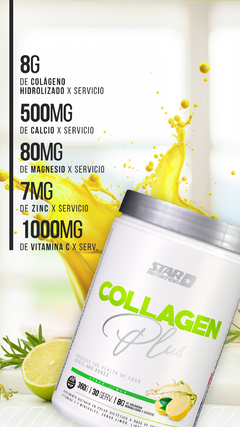 Collagen Plus Star Nutrition Magnesio Calcio Zinc Vitamina C Limón - comprar online