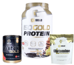 Combo Gold Nutrition Elemental Low Carb Proteína Isolada + Glutamina + Amino - comprar online