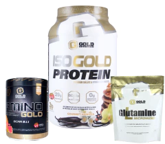 Combo Gold Nutrition Elemental Low Carb Proteína Isolada + Glutamina + Amino - comprar online