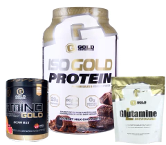 Combo Gold Nutrition Elemental Low Carb Proteína Isolada + Glutamina + Amino