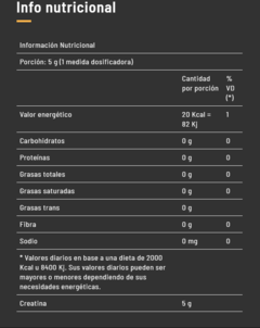 100% Creatina Monohidrato 500 Grs 100 Serv Pulver Sin Tacc - comprar online