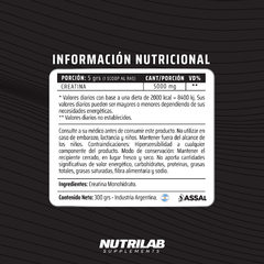 Creatina Monohidrato Ready 300 Grs Nutrilab en internet