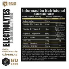 Sales Hidratantes Electrolitos Vitaminas Y Minerales 180 Caps Gold Nutrition - HEDGEHOG SUPLEMENTOS