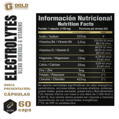 Sales Hidratantes Electrolitos Vitaminas Y Minerales 60 Caps Gold Nutrition - HEDGEHOG SUPLEMENTOS