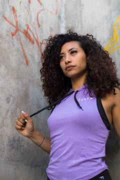 Musculosa Con Capucha Hoodie Woman Cross Violet Fuark