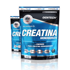 Creatina Monohidrato 500 Gr Gentech Sin Tacc + Energía y Recuperación en internet