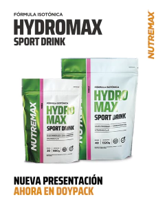 Hydroxymax Sport Drink 40 serv 20 Lts Electrolitos Nutremax Sin Tacc - tienda online