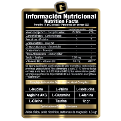 Amino Gold 8.1.1 20 Servicios Gold Nutrition Black Line Mayor Recuperación - tienda online