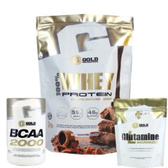 Combo Mantenimiento Gold Nutrition Proteína 2 Lbs + Glutamina 45 Serv + Bcaa 2000 30 Serv