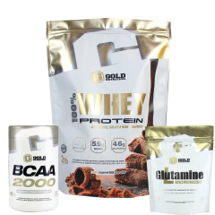 Combo Mantenimiento Gold Nutrition Proteína 2 Lbs + Glutamina 45 Serv + Bcaa 2000 30 Serv