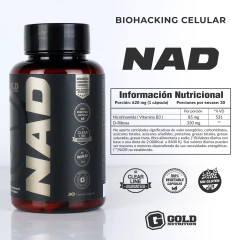 Nad Vitamina B3 30 Capsulas Gold Nutrition Sin Tacc Vegan - comprar online