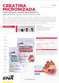 Creatina Monohidrato Micronizada 300 Gr 60 Serv Ena Sport - comprar online
