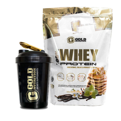 100% Whey Protein 2 Lbs Gold Nutrition Sin Tacc + Shaker