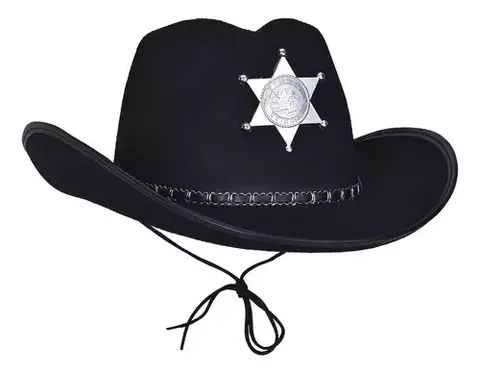 GORRO COWBOY SHERIFF MARRON x1 MM134-53 - comprar online