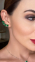 8262 Ear Cuff Retângulo Esmeralda RBranco - comprar online
