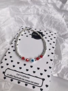 Pulsera BOLITAS CON ROJO & OJITO AB