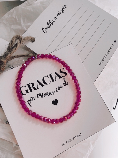 Pulsera CRISTAL ELASTICO FUCSIA SEÑO AC - comprar online