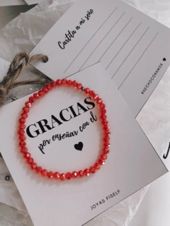 Pulsera CRISTAL ELASTICO ROJO SEÑO AC