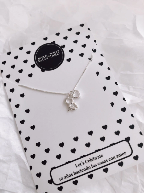 Cadena GATITO Y CORAZON PL