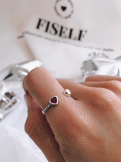 Anillo DOBLE CORAZON ABIERTO PL