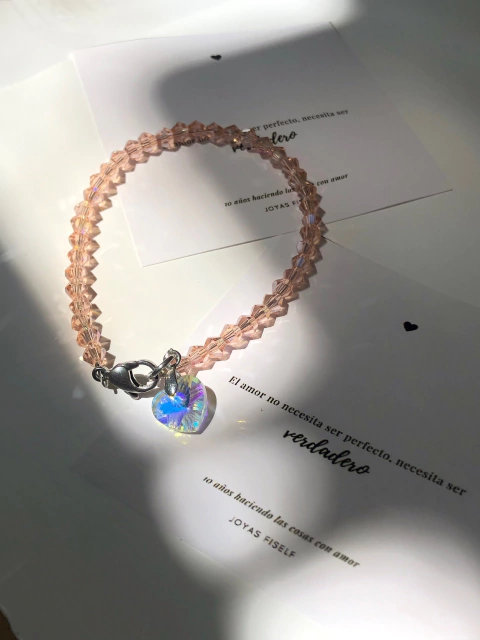 Pulsera CRISTAL CORAZON ROSA AC