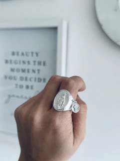 Anillo MAXI MEDALLA MILAGROSA CRUZ COLGANTE PL - comprar online