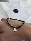 Pulsera ELASTIZADA PIEDRA OBSIDIANA CORAZÓN PL
