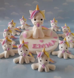 Imagen de Combo 10 souvenirs unicornio +Adorno de torta