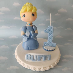 Adorno de torta muñequitas abejitas número - Nubecitas