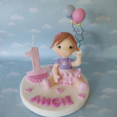 Adorno de torta muñequitas abejitas número en internet