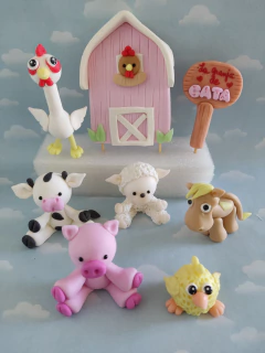 Adorno de torta animales de granja en internet