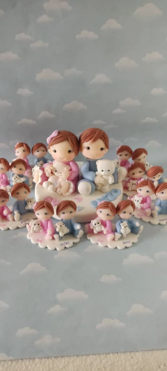 Souvenirs Bautismo primer añito Mellizos 10 pares - tienda online