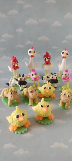 Adorno de torta animales de granja
