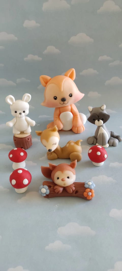 Adorno Torta animales bosque nórdicos - Nubecitas