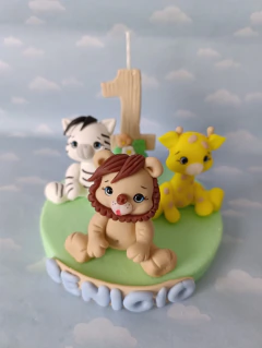 Adorno Torta safari animales de la selva - Nubecitas