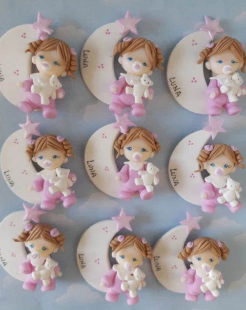 Souvenirs 20 Iman Lunitas Nacimiento Bautismo Baby Shower - comprar online