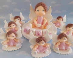 Imagen de Souvenirs 20 Angelitas Bautismo porcelana fría