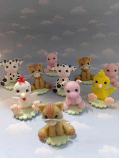 Souvenirs 10 animalitos granja porcelana fría - comprar online