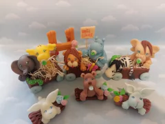 Adorno de torta tren animales con tronquitos en internet