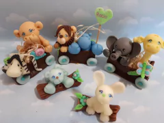 Adorno de torta tren animales con tronquitos - tienda online