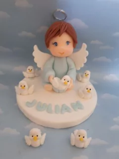 Imagen de Adorno Torta animales pajaritos Baby Shower Bautismo Primer Año Porcelana Fría