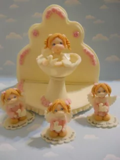 Adorno Torta Bautismo Angelita Porcelana Fria Comunion - comprar online