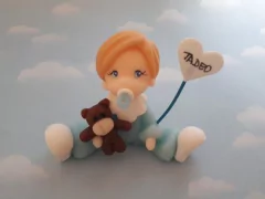 Souvenirs 20 souvenir + Adorno de torta Bebes angelitos bautismo primer añito - Nubecitas