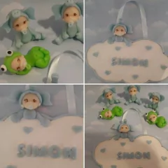 Souvenirs 10 bebes Bautismo/ Nacimiento/babyshower - Nubecitas