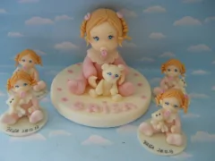 Combo 10 souvenirs Angelitos + Adorno Torta Bautismo - comprar online